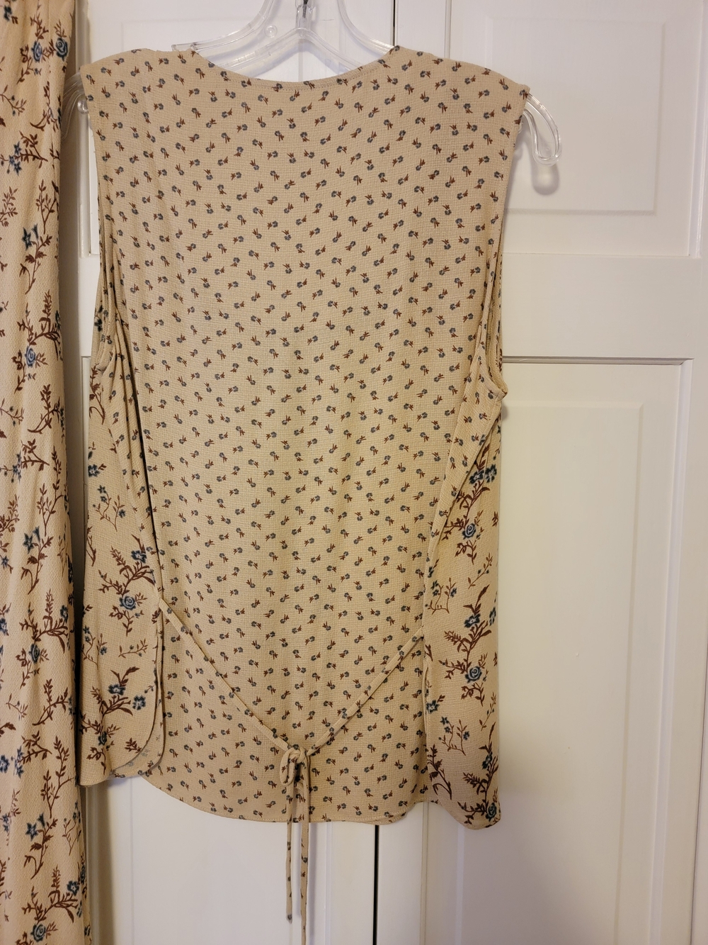 Claiborne Beige Floral Maxi Skirt AND VEST Size Large EUC - Picture 6 of 8